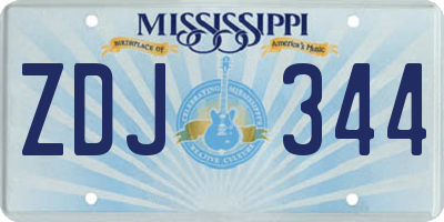 MS license plate ZDJ344