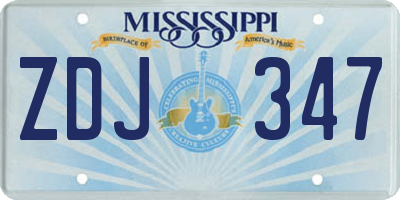 MS license plate ZDJ347