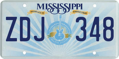 MS license plate ZDJ348
