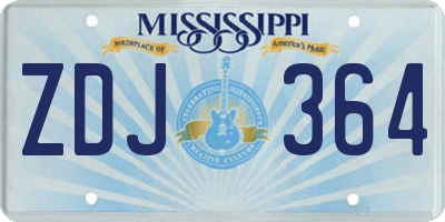 MS license plate ZDJ364