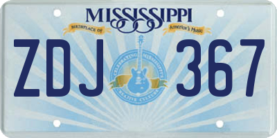 MS license plate ZDJ367
