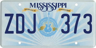 MS license plate ZDJ373