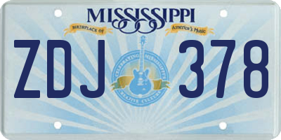 MS license plate ZDJ378