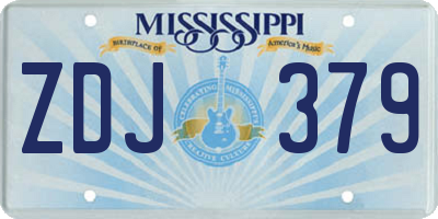 MS license plate ZDJ379