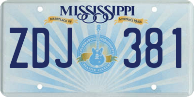 MS license plate ZDJ381
