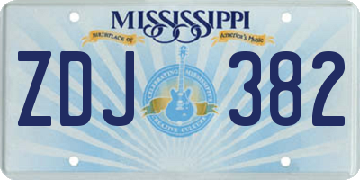 MS license plate ZDJ382