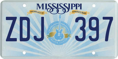 MS license plate ZDJ397