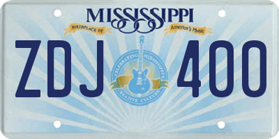 MS license plate ZDJ400
