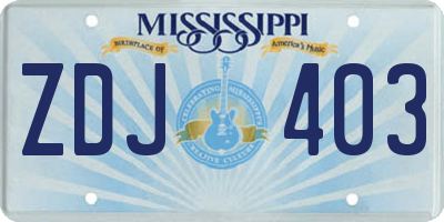 MS license plate ZDJ403