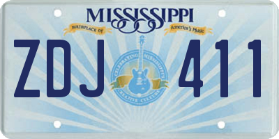 MS license plate ZDJ411