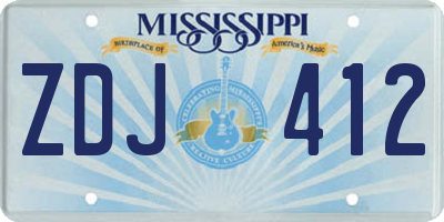 MS license plate ZDJ412