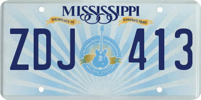 MS license plate ZDJ413