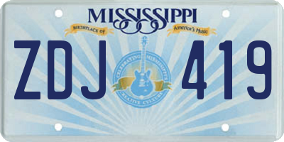 MS license plate ZDJ419