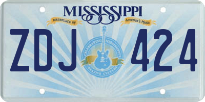 MS license plate ZDJ424