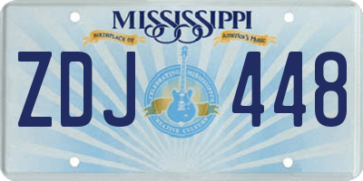 MS license plate ZDJ448