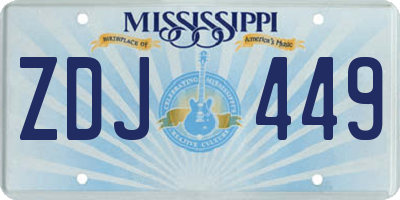 MS license plate ZDJ449