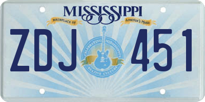 MS license plate ZDJ451