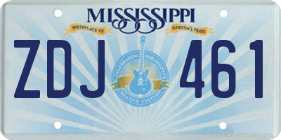 MS license plate ZDJ461