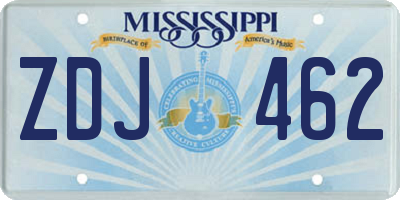 MS license plate ZDJ462