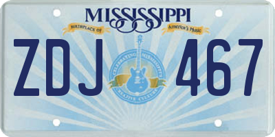 MS license plate ZDJ467