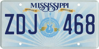 MS license plate ZDJ468