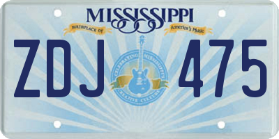 MS license plate ZDJ475