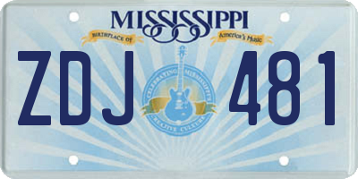 MS license plate ZDJ481
