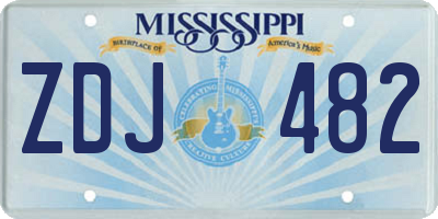 MS license plate ZDJ482