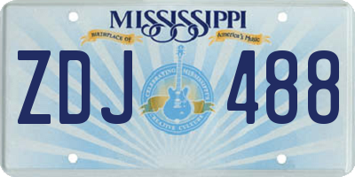 MS license plate ZDJ488