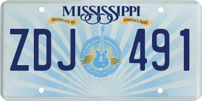 MS license plate ZDJ491