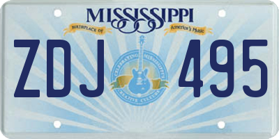 MS license plate ZDJ495