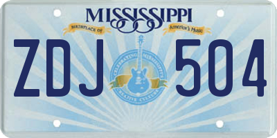 MS license plate ZDJ504