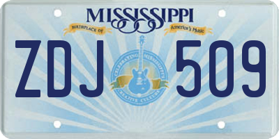 MS license plate ZDJ509