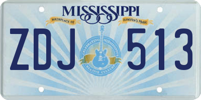 MS license plate ZDJ513