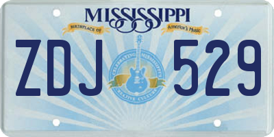 MS license plate ZDJ529