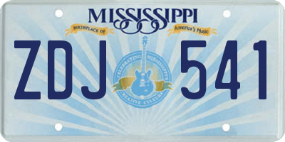 MS license plate ZDJ541