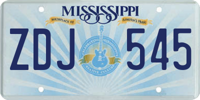 MS license plate ZDJ545