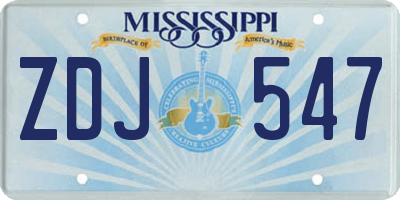 MS license plate ZDJ547