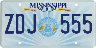 MS license plate ZDJ555