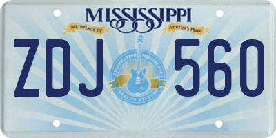 MS license plate ZDJ560