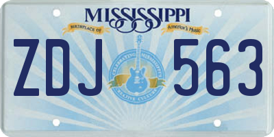 MS license plate ZDJ563