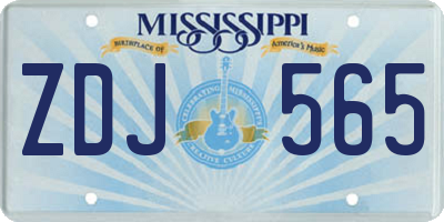 MS license plate ZDJ565