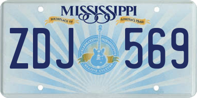 MS license plate ZDJ569