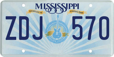 MS license plate ZDJ570