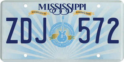 MS license plate ZDJ572