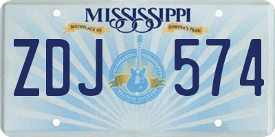MS license plate ZDJ574