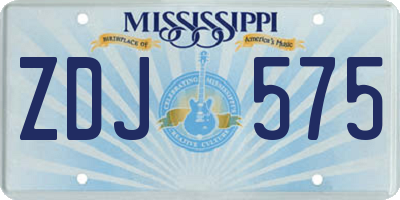 MS license plate ZDJ575