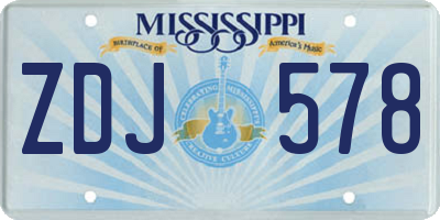 MS license plate ZDJ578