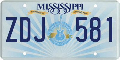 MS license plate ZDJ581