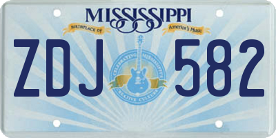 MS license plate ZDJ582